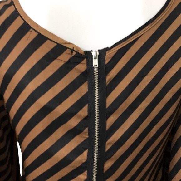 KARLIE Stripped Brown Dress - Picture 6 of 12